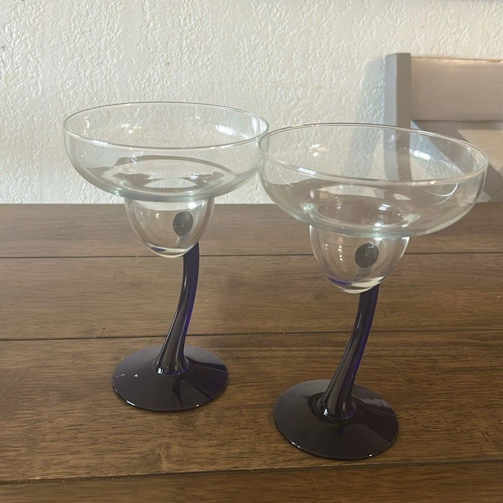 2 cobalt Fun Curved Stems margarita libbet dinning